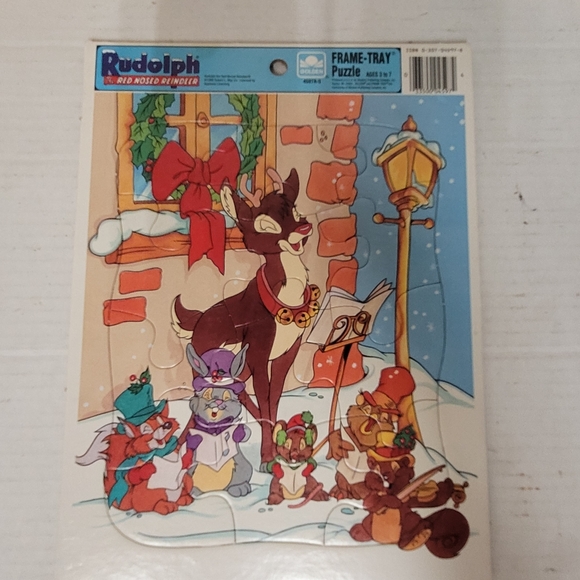 1989 VTG! 3pc Puzzle Rudolph Reindeer, Tee Pee Toys, Golden Jessup Paper Box - Picture 2 of 12
